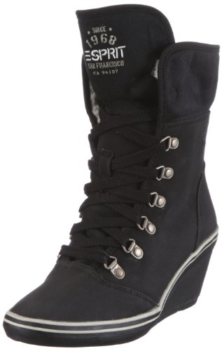 ESPRIT Lexa Lu Wedge Y13010, Damen Stiefel, Schwarz (black 001), EU 38