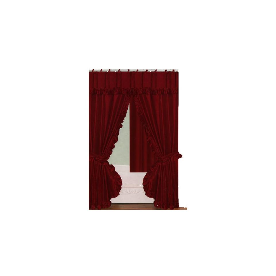 Rust Fabric Double Swag Shower Curtain With Matching Fabric