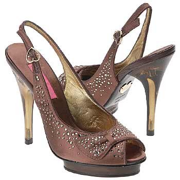 Betsey Johnson Women's Hayden Open Toe Slingback,Bronze Satin,9 M