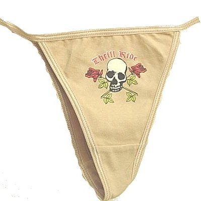 Thrill Ride Skull Rose Tattoo Design Thong Panty Nude - Skull Crossbones Tattoo Design Panties