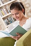 IMAGE OF Wallmonkeys Peel and Stick Wall Decals - Students - Happy Teenager with Book Sitting on Armchair - 72