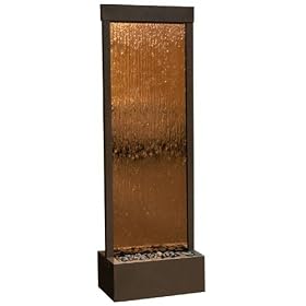 Bluworld GF6WM 72 x 24 x 13 Bronze Mirror Gardenfall Metaline Fountain - Dark Copper Frame by Bluworld
