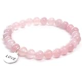 Sterling Silver Rose Quartz Love Wish Bead Stretch Bracelet