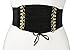 TFJ Women Fashion Elastic Corset Belt High Waist Black Faux Suede Leather XS S M