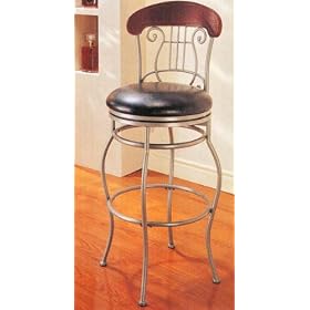 Black Seat Metal Barstool Wood Back Kitchen Bar Stool by Coaster