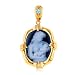 14K Yellow Gold Mother Hold Her Child Birthstone (December) Cameo Pendant