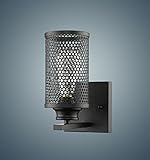 YOBO Lighting Vintage Industrial Metal Mesh Black Wall Sconce Lighting