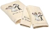 Avanti Bride and Groom Bath Towel Set, Ivory