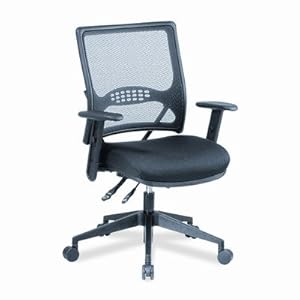 Office Star SPACE 6733 Air Grid Back & Mesh Seat Dual Function Managers Chair with Adj. Padded Arms & Angled Base