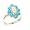Luxury Ladies Solid White Gold Natural Opal & Turquoise Marquise Cluster Ring - Size 5 - Finger Sizes 5 to 12 Available