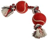 Castor & Pollux Red Rover Rope Toy With Knots & Tennis Ball, Red, 3.4 Pound Bags (Pack of 6)