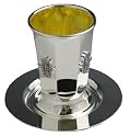 Karshi Jewish Kabbalah Amulet Hoshen Kiddush Cup & Saucer