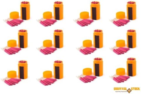 Survival Stock Stormproof Match Kit with Waterproof Case, 20 Matches with Striker - Bulk Quantities Available (12)