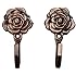 One Pair Rose Pattern Metal Curtain Hooks Wall Decorative Hookbacks Tiebacks Red Copper 13014885 (Style 1)