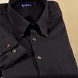 Solid Linen Hidden Buttondown Collar Sport Shirt