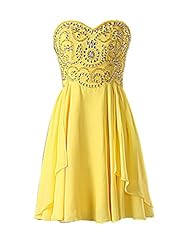 Chiffon Cocktail Short Crystal Beaded Crystals Evening Dress/Homecoming Dress/Bridesmaid Dress/Prom Dress/Party Dress 