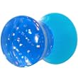 2 Gauge Blue Neon Glitter Saddle Plug