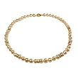 Peach Pink 7-8mm AAA Cultured Pearl Strand Necklace w. 18K Yellow Gold Overlay Sterling Silver Diamond Cubic Zirconia Roundel and Rose Clasp (LS1R2)