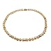 Peach 7-8mm AAA (LS1R2) Cultured Pearl Strand Necklace w. 18K Yellow Gold Overlay Sterling Silver Diamond Cubic Zirconia Roundel and Rose Clasp