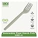 Plant Starch Fork - 7", 50/Pack, 20 Pack/Carton (1 Carton)