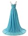 Dressystar Beaded Straps Bridesmaid Prom Dresses with Sparkling Embellished Waist