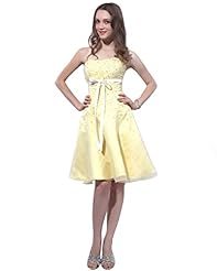 A-line Strapless Organza Natural   Waistline Knee Length Lace Beaded Homecoming Dress  With a Sash 