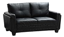 Big Sale Homelegance 9701BLK-2 Dwyer Love Seat, Black Vinyl Fabric