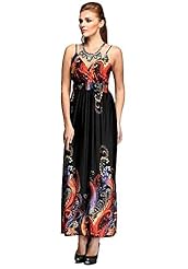 Fall Pleated Paisley Maxi Dress 