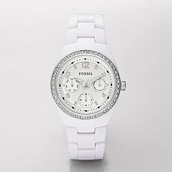 Fossil #CE1042 Women's Berkley  Multi Function White Ceramic Watch