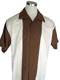 Mens Short Sleeve Retro Bowling Shirt 4 Colors