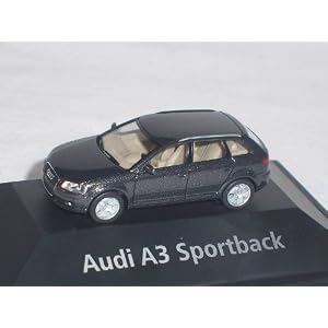 AUDI A3 A 3 SPORTBACK SCHWARZ HO H0 1/87 HERPA MODELLAUTO MODELL AUTO SONDERANGEBOT