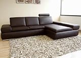 Champagne 2 Piece Brown Leather Sofa Sectional