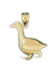 Dazzlers Solid 14k Gold Duck Charm Pendant Available in three colors from jewelsberry (weights: 3.9 grams only)