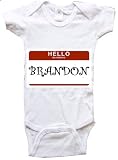 HELLO MY NAME IS BRANDON - Name-series - White Or Blue Onesie / Baby T-shirt