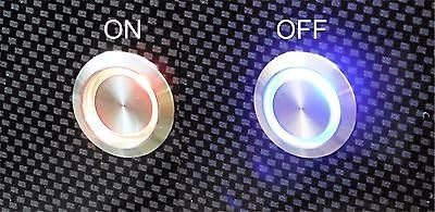 19MM Waterproof 12V Lighted Round Push Button Switch Red/Blue Latching Stainless