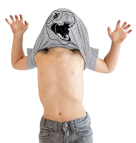 Toddler Ask Me About My T-Rex GREY Flip Shirt for Kids