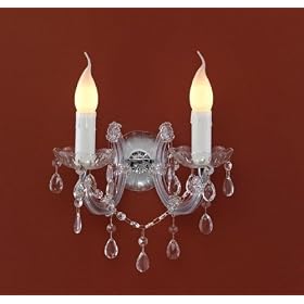 Eglo 86984A Mozart-1, Chrome Crystal, 2-Light Wall Light Fixture by Eglo
