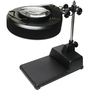 Carson MagniLamp Pro 4x LED lighted Desk Lamp Magnifier, Black (CP-80)