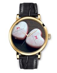 SPRAWL Aanalog Fashion Series Gold Ladies Watches of Genuine Black Leather Strap,Unique Wrist Watch for Women Girls Designed with two Hearts