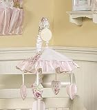 Pink and Sage Shabby Chic Musical Baby Crib Mobile by JoJo Designs