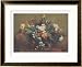 Bright Yellow Flowers by an Old Ornate Object Styles Framed Art Poster Print by Eugene Delacroix, 33x27