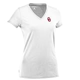 NCAA Women's Oklahoma Sooners Dream V-Neck Tee (White, Medium)