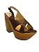LANVIN Strap Platform Wedge Sandal in Brown