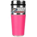 NBA Oklahoma City Thunder 16-Ounce Stainless Steel Travel Tumbler with Pink Sleeve