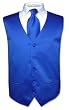 Men's ROYAL BLUE Dress Vest and NeckTie Set for Suit or Tuxedo