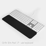 Grifiti Slim Pad 17 Black Wrist Rest for Appleฎ Mac Mini Wireless Keyboard and Magic TrackPad and iMacฎ Wired USB Keyboard