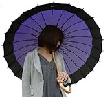 新色!!24本骨傘 蛇の目風 和傘新色【かさ・カサ・パラソル・傘・レインコート】 紫