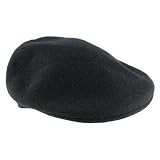 100% WOOL KNIT IVY DRIVER GOLF CABBIE CAP HAT * Black - Large / Extra Large
