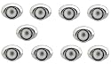 Pack of 10 - R63 Recessed Eyeball Downlight Spotlights in Polished Chrome Finish
