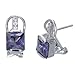 17x8 MM Princess Cut CZ Amethyst Fashion Earrings title=